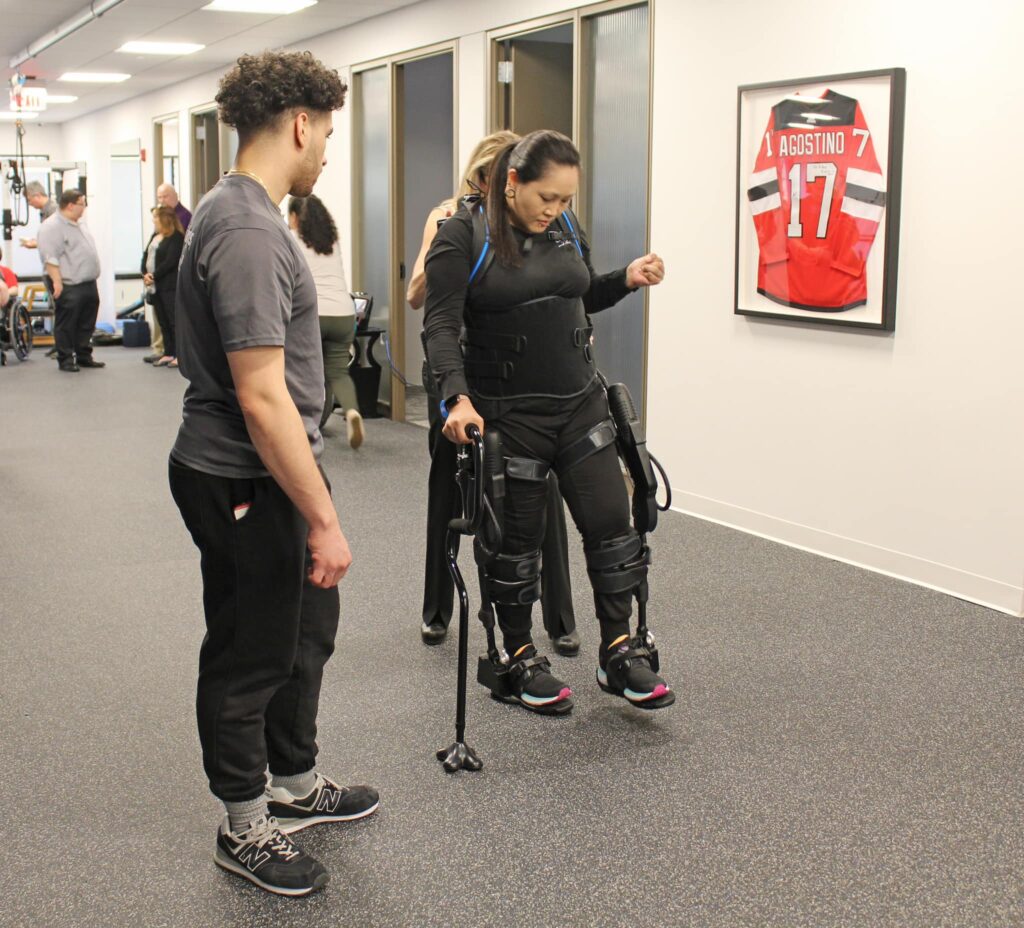 Push to Walk's outstanding technology of their exoskeleton to help patient walk for first time.