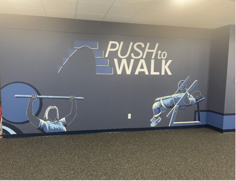 Push to Walk Mural along the walking track